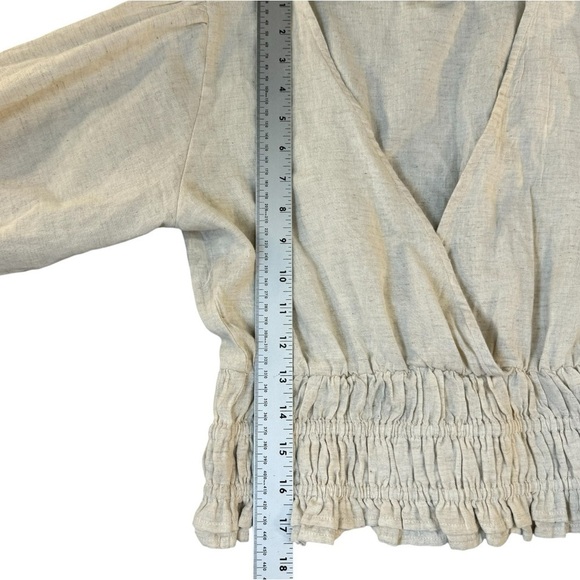 Sim and Sam Cotton Linen Scrunched Crop Top Womens Size Medium - Picture 6 of 7